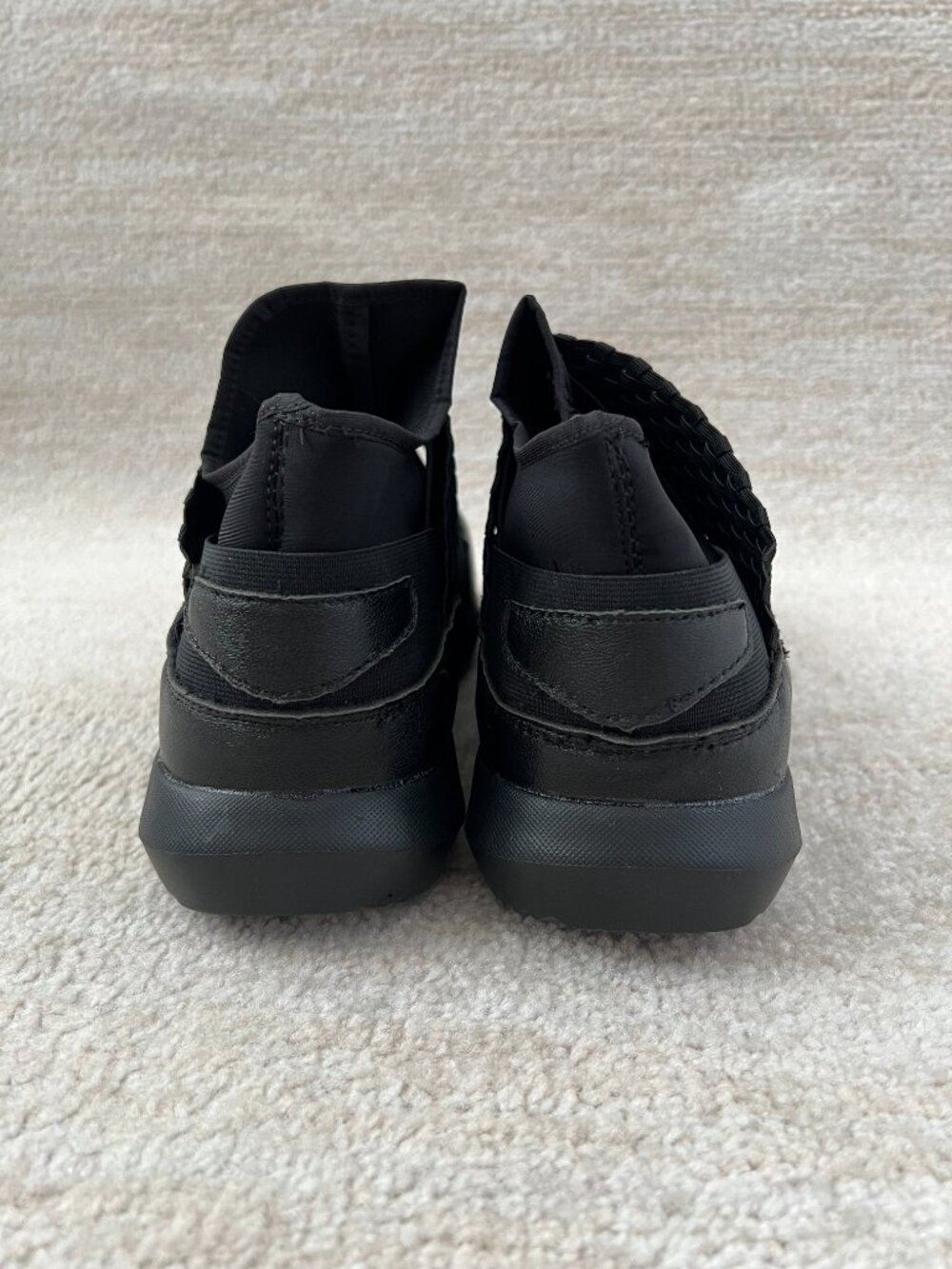 Bernie Mev Freedom Black Elastic Woven Cross Strap Slip On Sneakers Shoes 44 - Picture 5 of 12